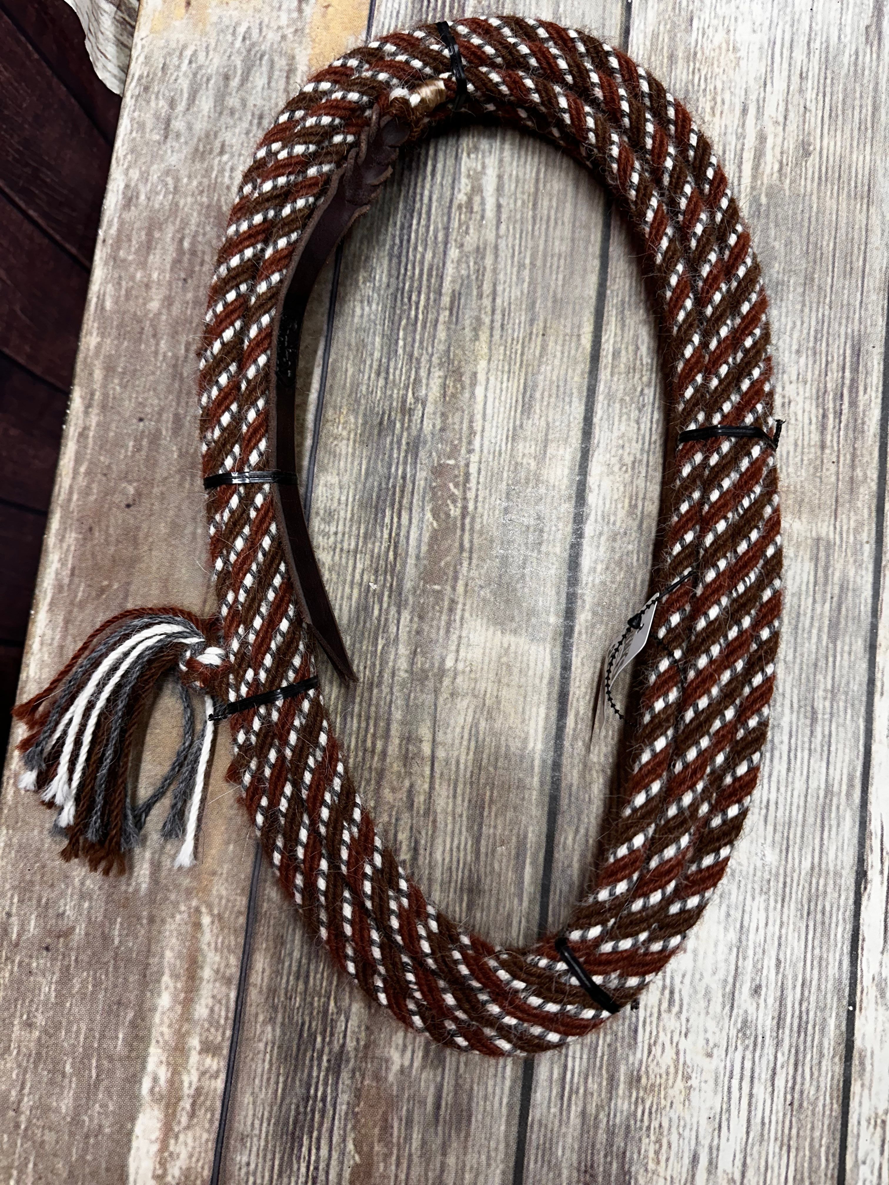 Alpaca 2 Rein Mecate rust/cream/grey