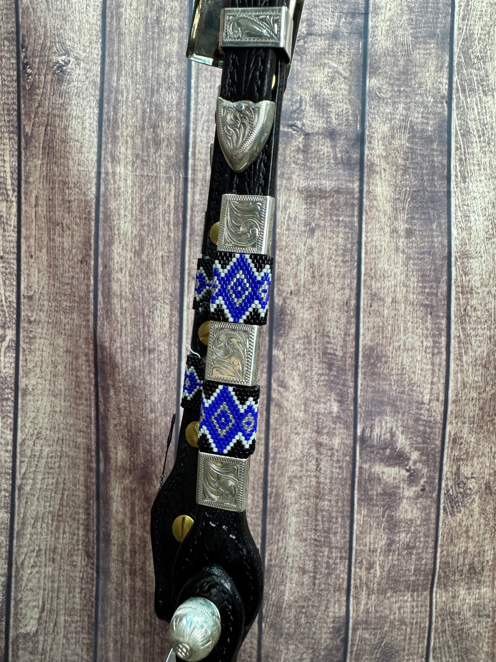 Beaded Sterling Overlay Headstall #34