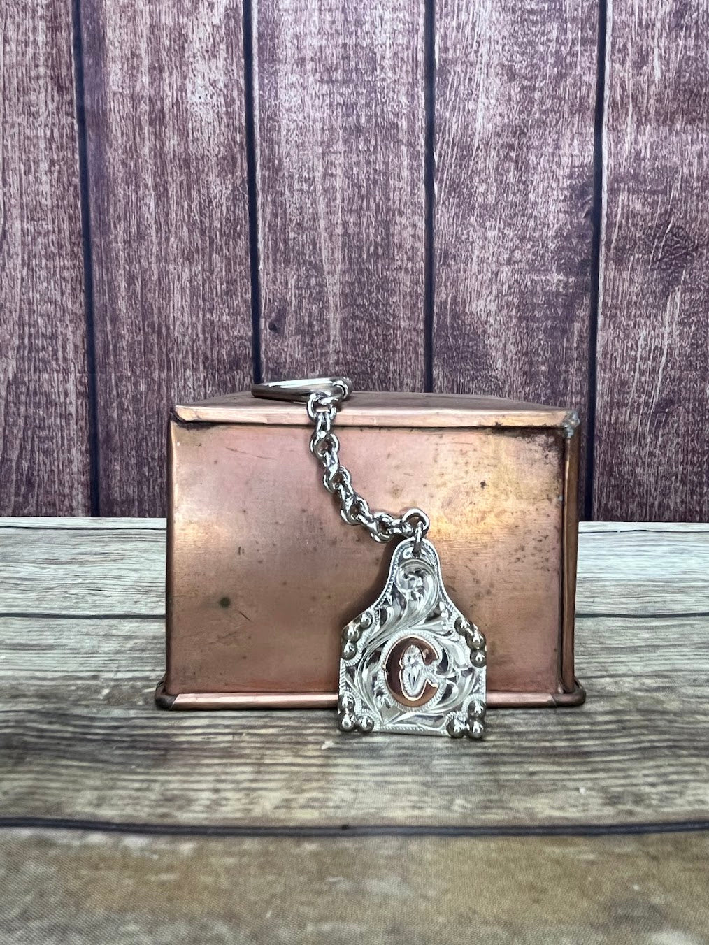 In-Stock Cow Tag Key Chain
