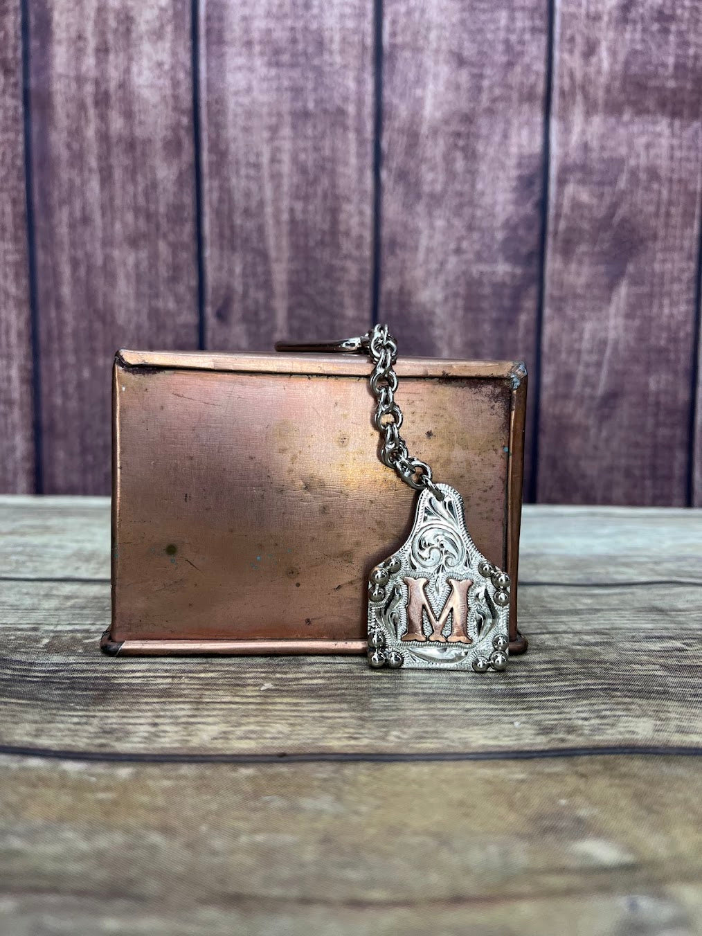 In-Stock Cow Tag Key Chain