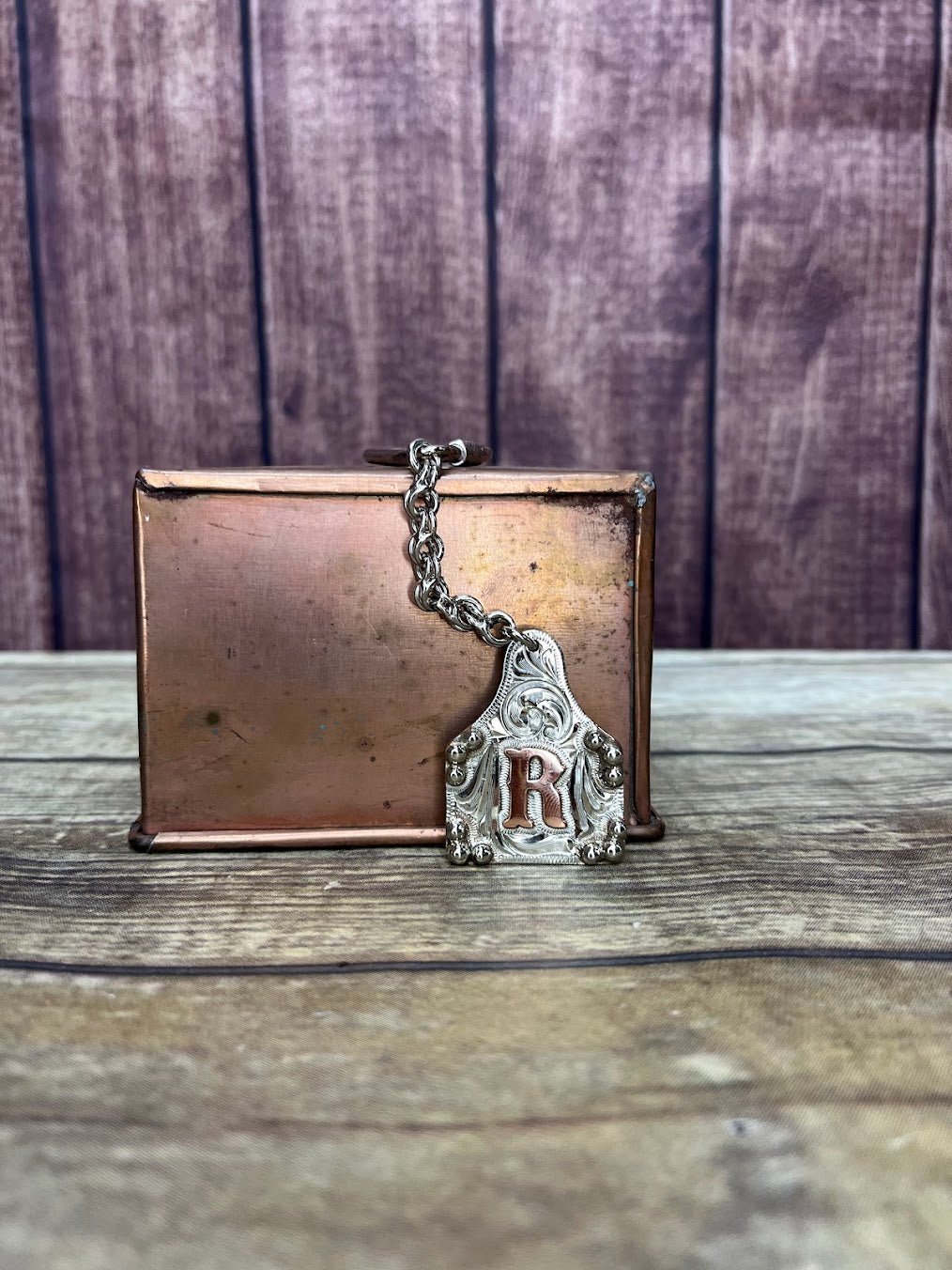 In-Stock Cow Tag Key Chain
