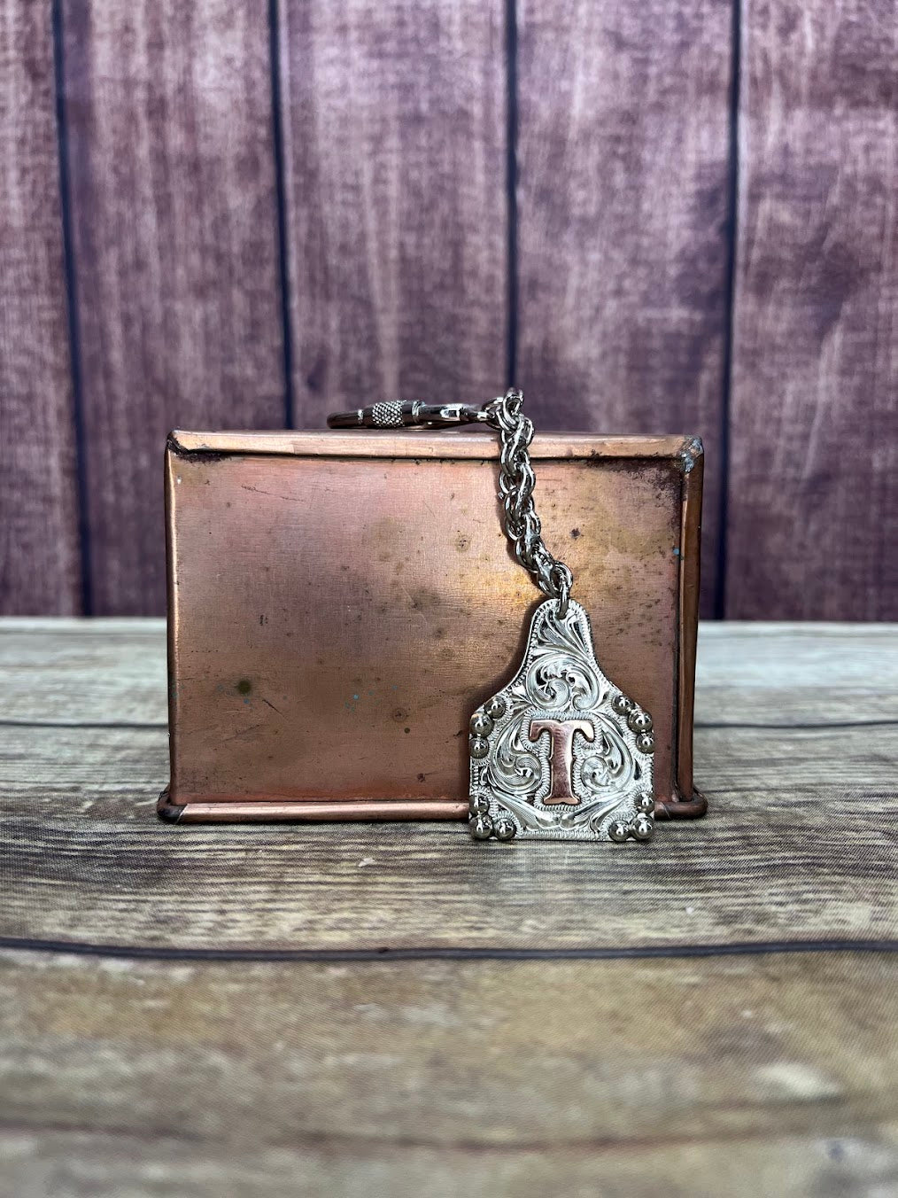 In-Stock Cow Tag Key Chain